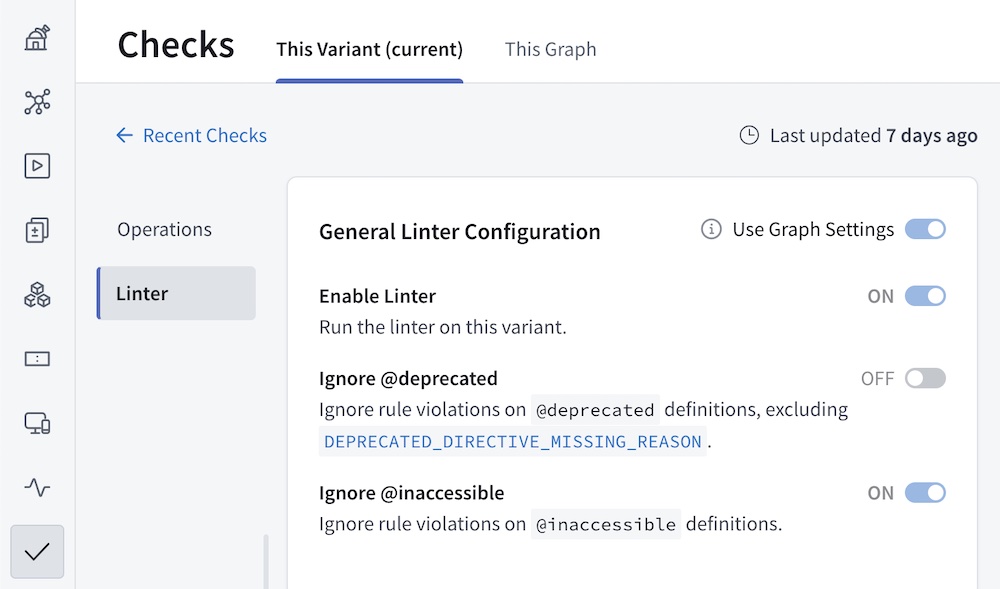 Linter configuration page in GraphOS Studio