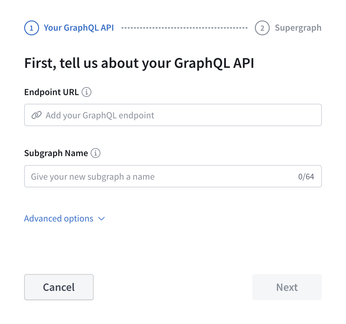 Supergraph creation dialog