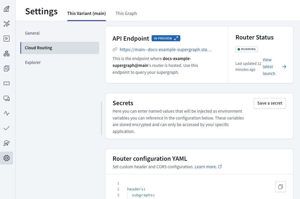 Configuring the routing for your cloud supergraph in Apollo Studio